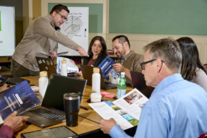A group at a corporate meeting venue in Murrieta